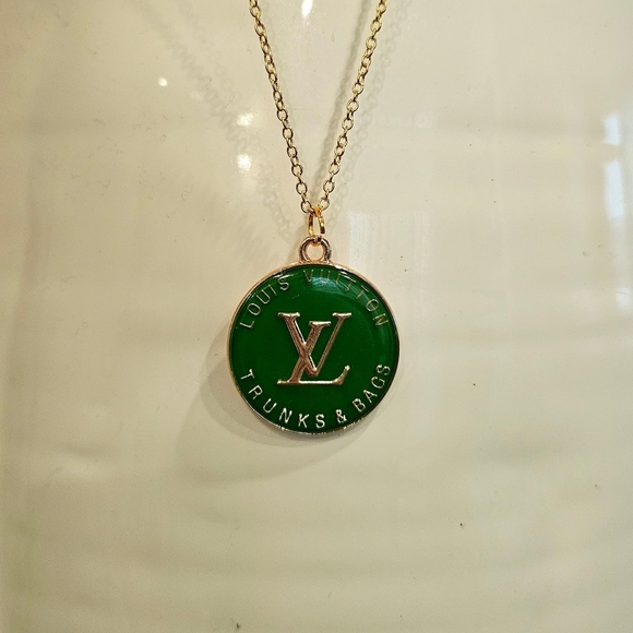 Louis Vuitton Jewelry - Louis Vuitton charm trunks and bags Green Pendant Necklace.